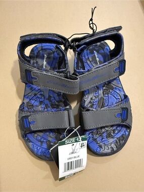 New Eddie Bauer Kids Grey/Blue Jordan Sandals - Size 12
